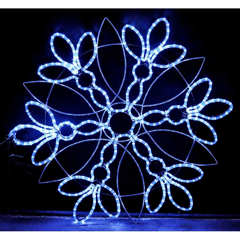 Cold white monochromatic  2D snowflake  dreamy flashing motif light waterproof decoration light