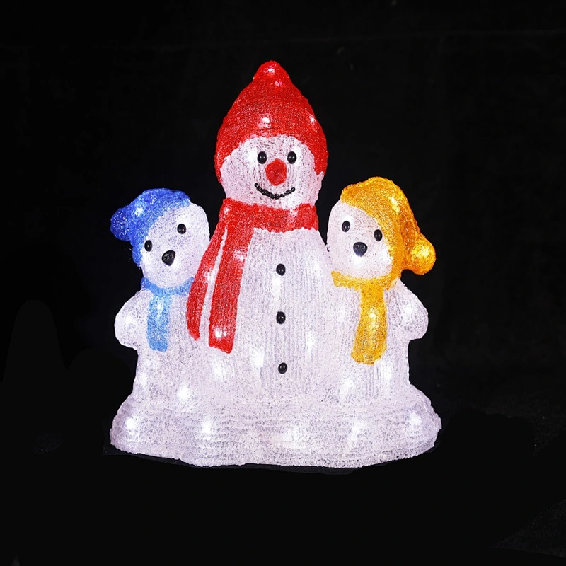 3D  snowman Factory Direct  wholesale Landscape of supermarket Square Christmas  Decorations  LED Sculpture  Light