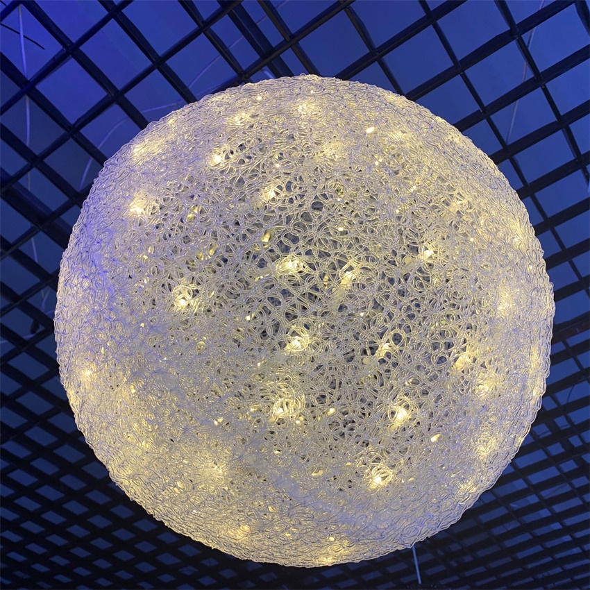 3D spherical colorful indoor and outdoor decoration size customization factory wholesale led spherical ball motif light