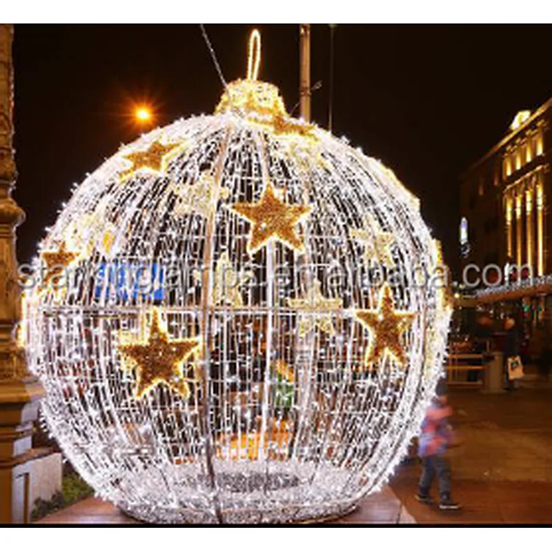Hot sale Outdoor String LED Light 3D Tower Motif Holiday Christmas Tree Ball Light