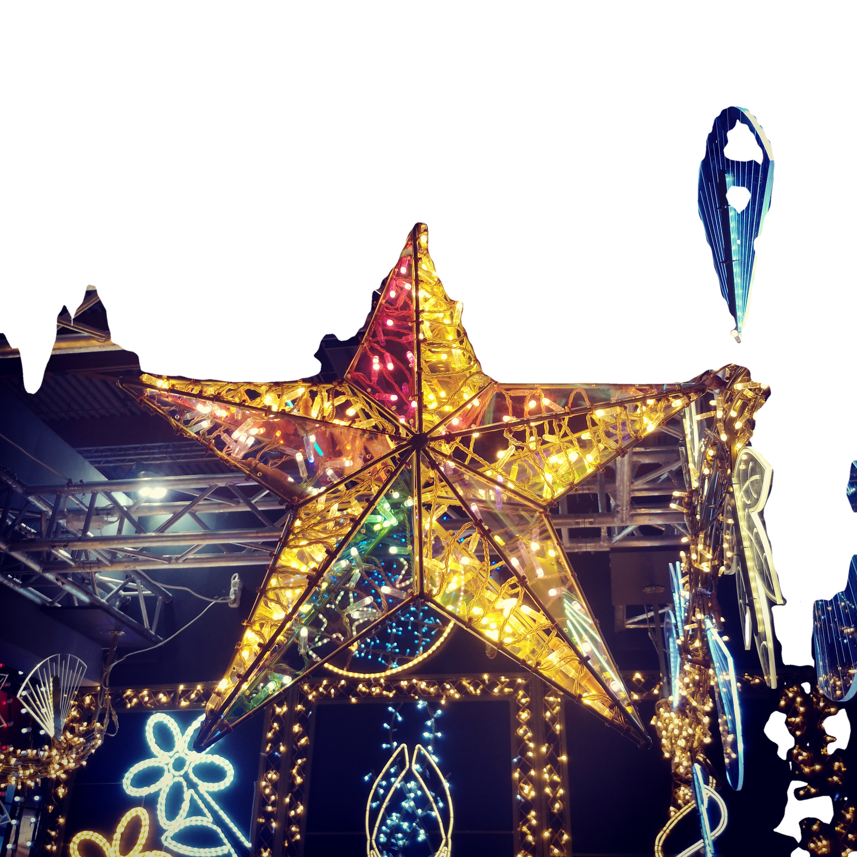 3D LED Outdoor  waterproof scintillating dream mall theme park decorated with resistant pentagram pattern motif  lights