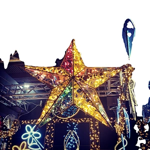 3D LED Outdoor  waterproof scintillating dream mall theme park decorated with resistant pentagram pattern motif  lights