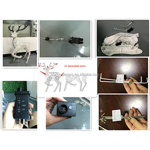 3D deer white light  New Year Christmas ornaments LED Sculpture motif light landscape customized  luminous decoration