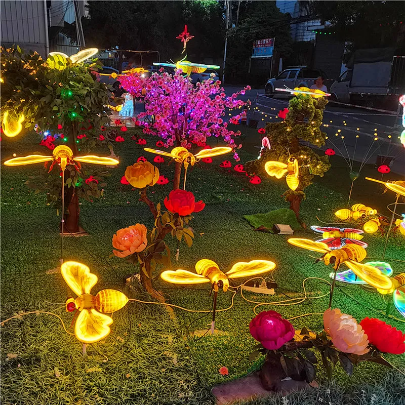 Outdoor waterproof Simulation luminous  Butterfly  ground Park Landscape Courtyard ornament Decoration wholesale Led  Light