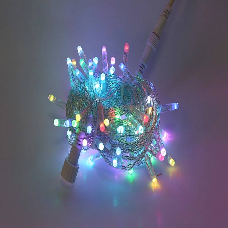 RGB IP65   White rubber wire  waterproof   Christmas Wedding Home Party Decorative New Year LED String Lights