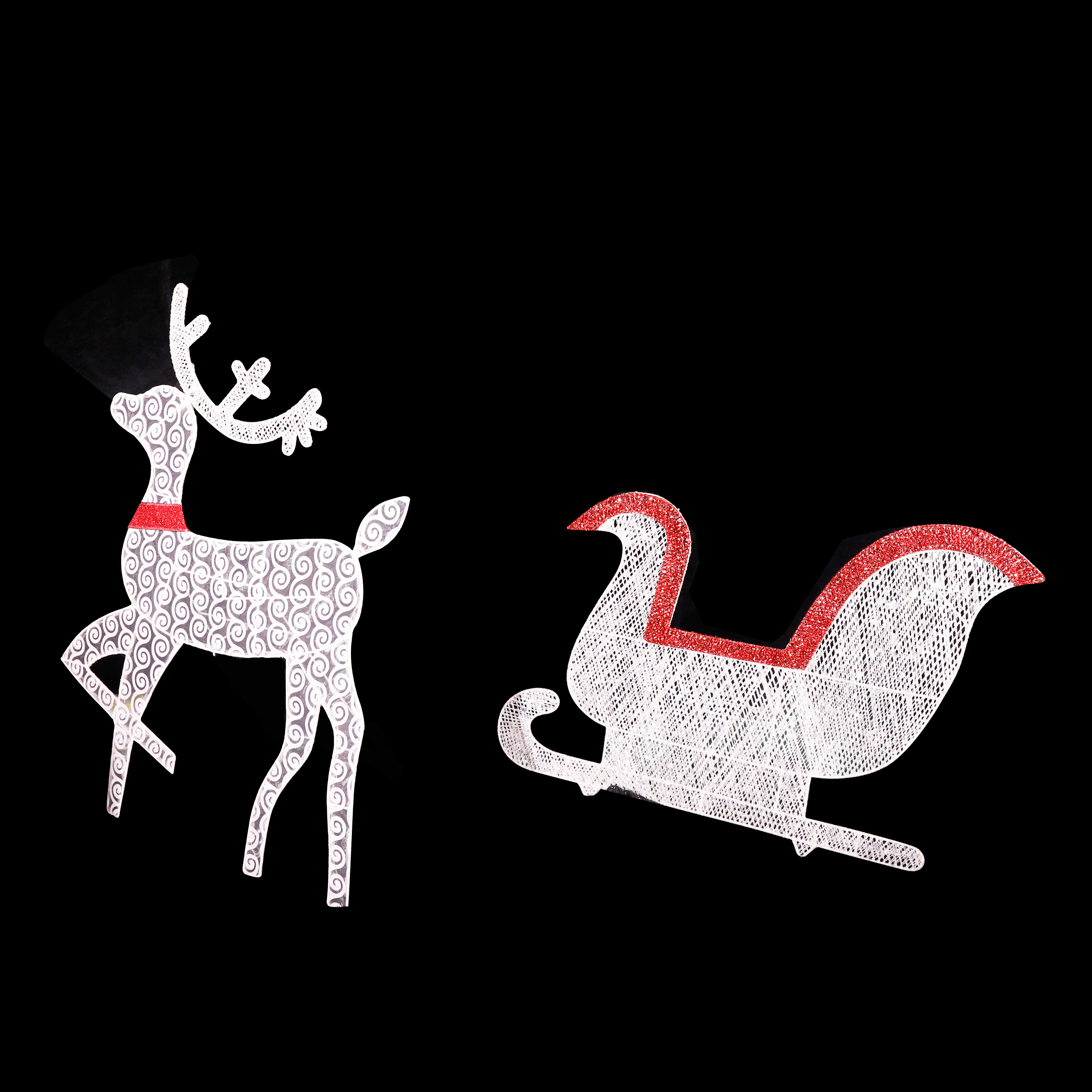Factory Outdoor led 3d sculpture Santa Claus deer motif christmas light Plush Animals Reindeer Motif Light