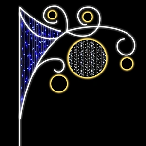 New popular custom Xmas Decoration Led Motif Light For Pole Christmas Decorative Outdoor Pole Street Motif light