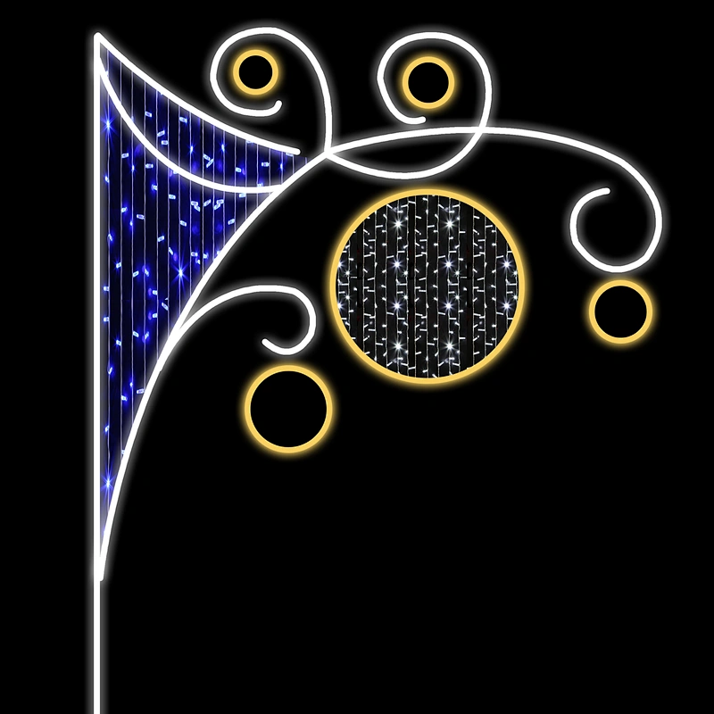 New popular custom Xmas Decoration Led Motif Light For Pole Christmas Decorative Outdoor Pole Street Motif light
