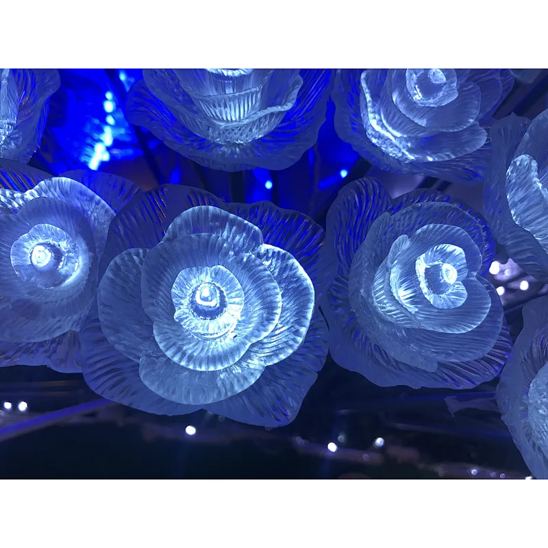 Starking artificial 2023 new item 12v Acrylic rose flowers event and wedding decoration IP 65 outdoor RGB DMX controlled with IC