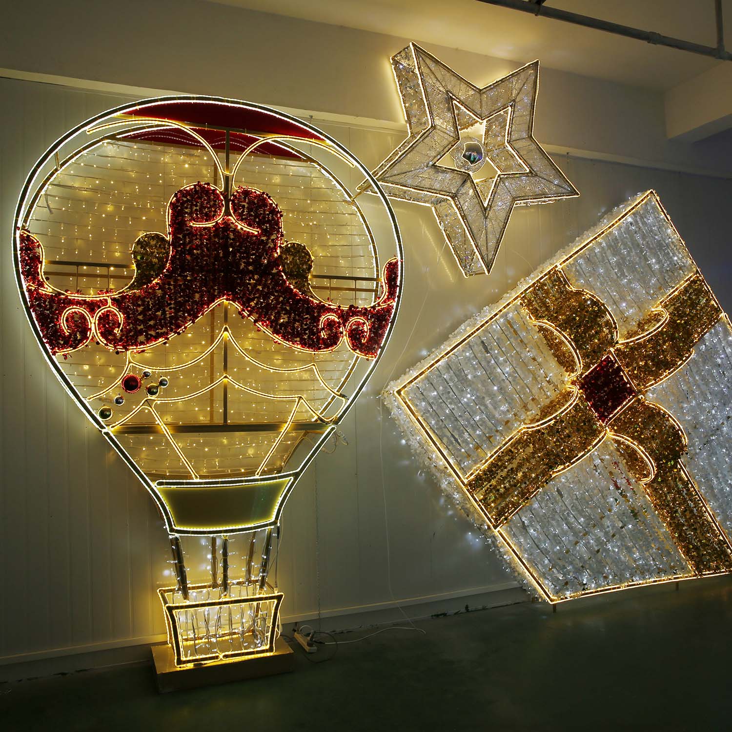 Customized Chinese style aluminum frame Outdoor waterproof landscape decoration  led motif light
