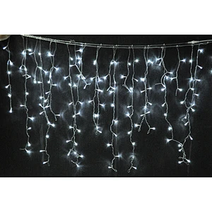connectable outdoor 220v 2X1.5M  300LEDS led curtain icicle lights white rubber cable for holiday Christmas decoration