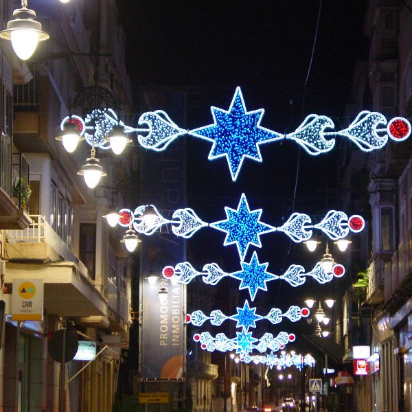 Starking 2d Various new designs new year hanging decoration led light motif cross street light