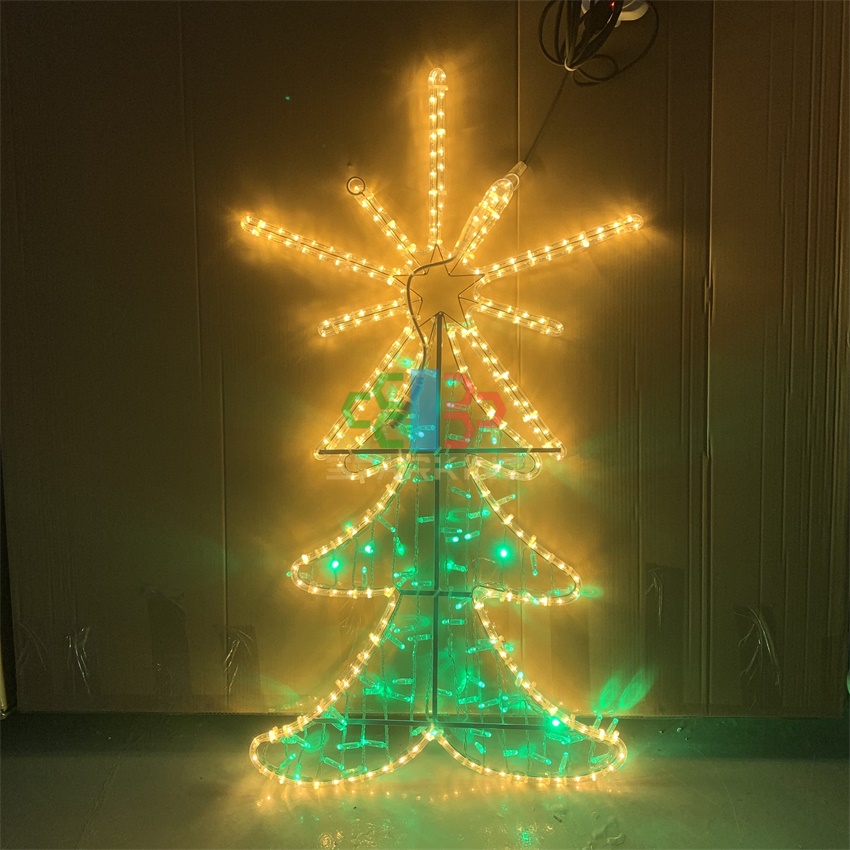1M customizable IP65 2D hanging  luminous Christmas tree LED motif light plaza mall indoor and outdoor landscape decoration