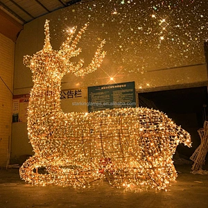 3D LED Christmas Crouching deer Reindeer Outdoor waterproof luminescence  String Deer Lights Motif Light
