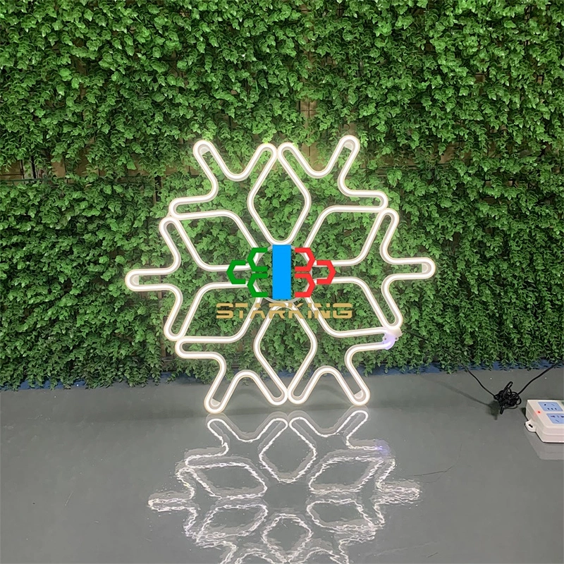 IP65 Flexible Neon Motif Light 60*60CM Snowflake Meteor Light for outdoor decoration