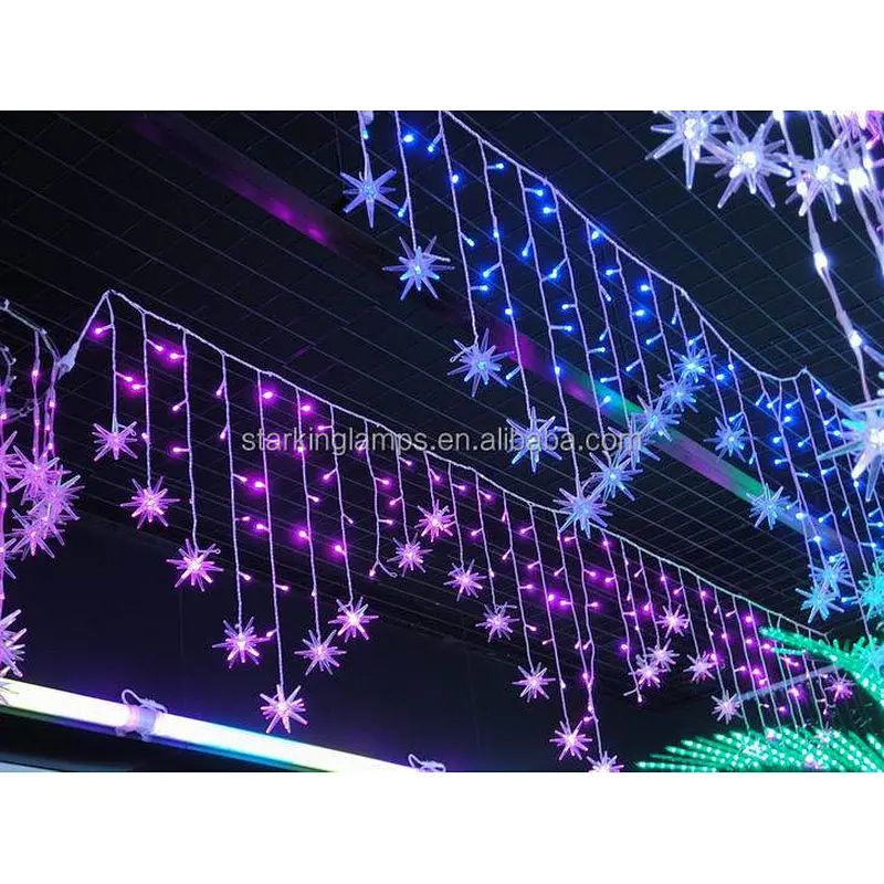 CE ROHS customized RGB dual color single color lighting remote control Led Christmas icicle light  warm white