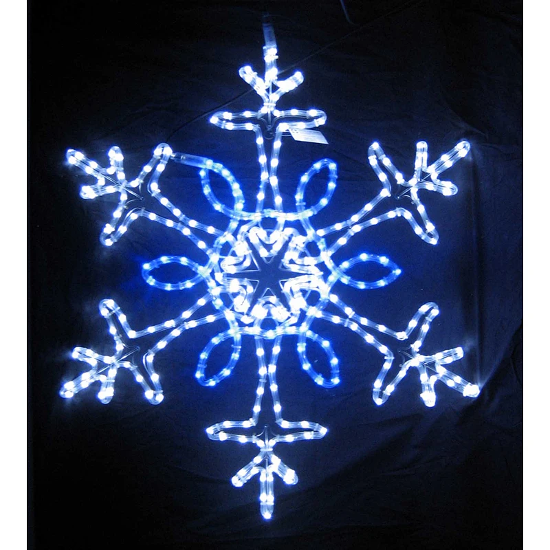 Cold white monochromatic  2D snowflake  dreamy flashing motif light waterproof decoration light
