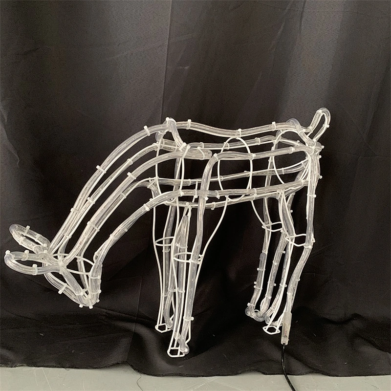 mini copper wire LED Christmas Reindeer Sled Rope String Deer Lights Motif Light