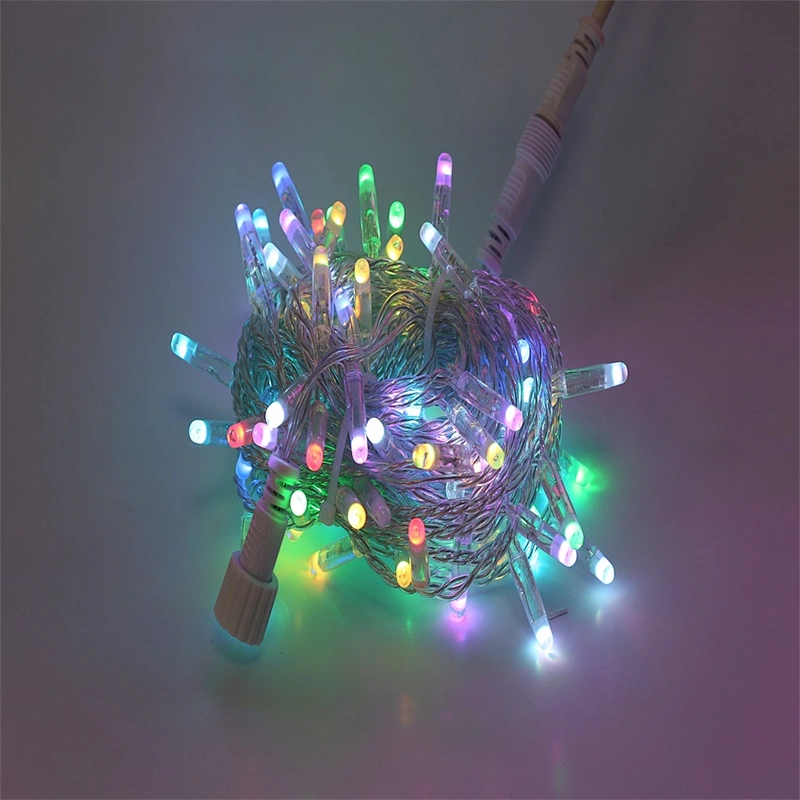 RGB IP65   White rubber wire  waterproof   Christmas Wedding Home Party Decorative New Year LED String Lights