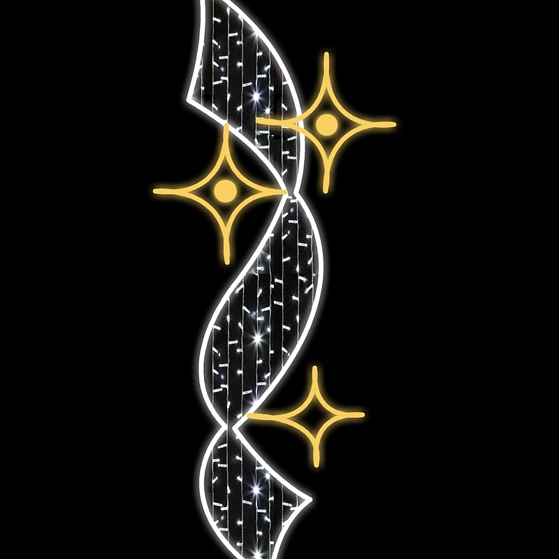 New popular custom Xmas Decoration Led Motif Light For Pole Christmas Decorative Outdoor Pole Street Motif light