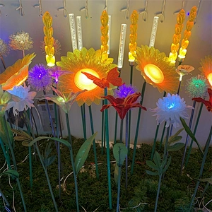 Artificial rice wheat  Garden courtyard landscape home pathway decoration waterproof  wholesale led Simulation Flower lights