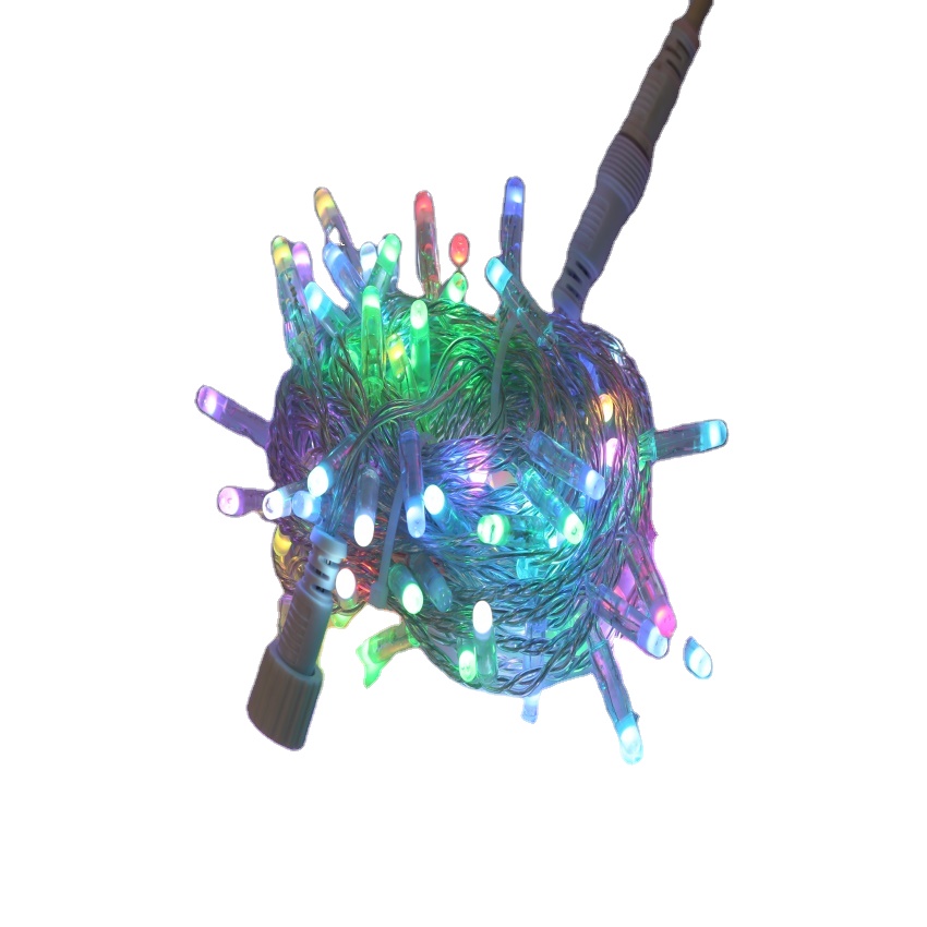 RGB Transparent PVC wire  Garland Outdoor Waterproof Holiday String For Christmas wedding decoration fairy LED light