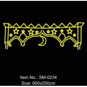2D  Ramadan  The  Moon and candles Outdoor waterproof landscape decoration  led motif light