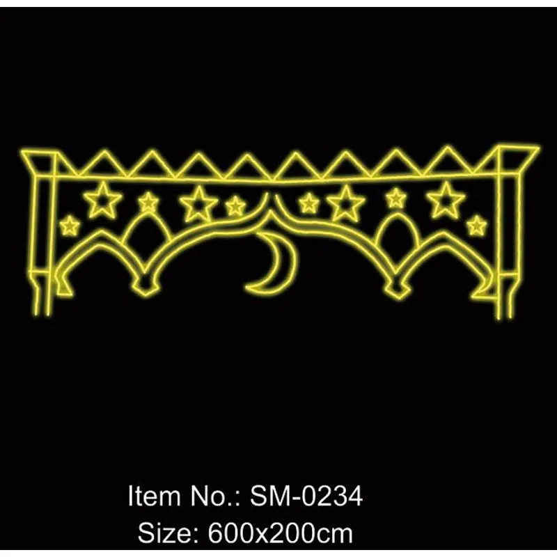 2D  Ramadan  The  Moon and candles Outdoor waterproof landscape decoration  led motif light