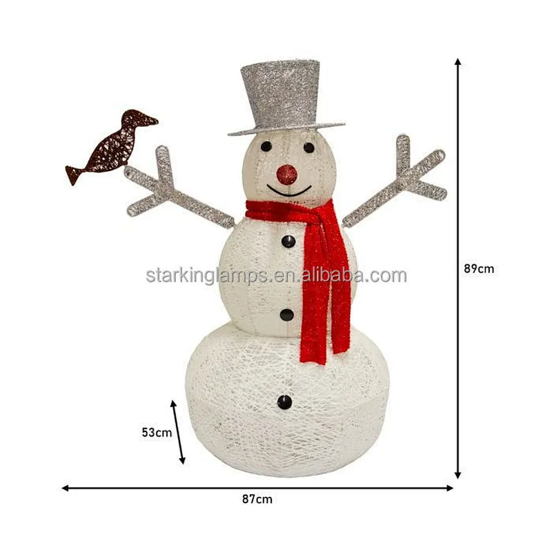 3D snowman  New Year Christmas ornaments LED Sculpture motif light  customized landscape luminous  decoration