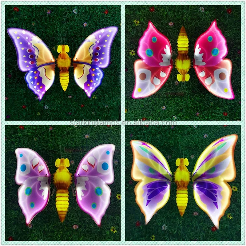 Outdoor waterproof Simulation luminous  Butterfly  ground Park Landscape Courtyard ornament Decoration wholesale Led  Light