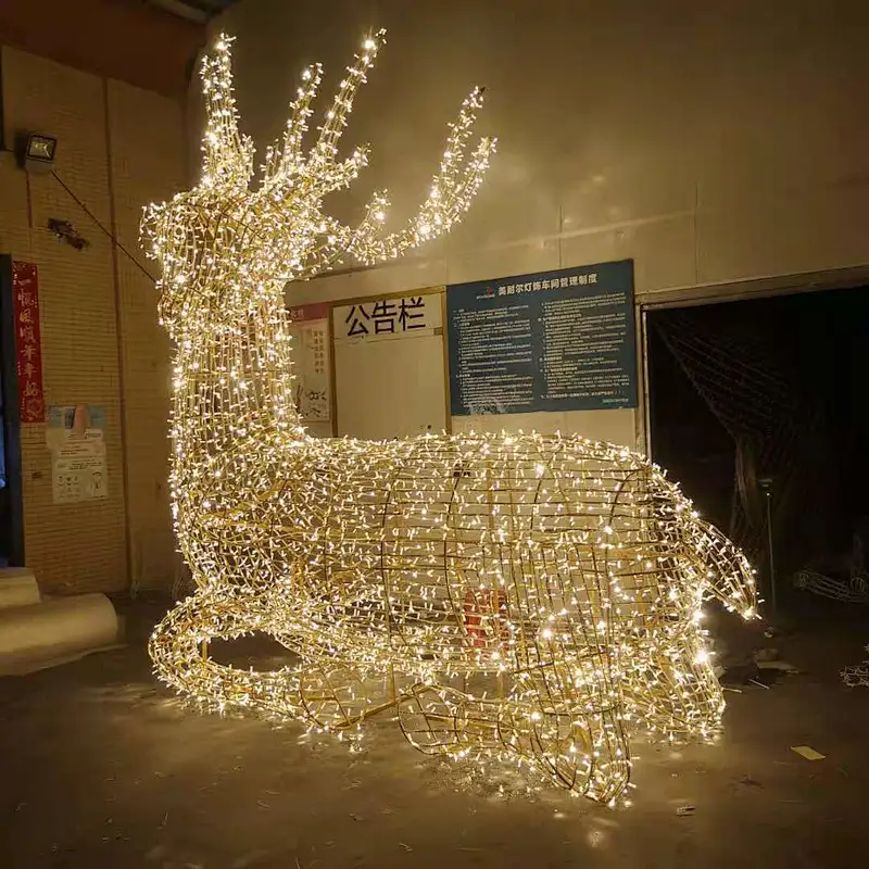 led Christmas animals motif light 3D reindeer pattern lights