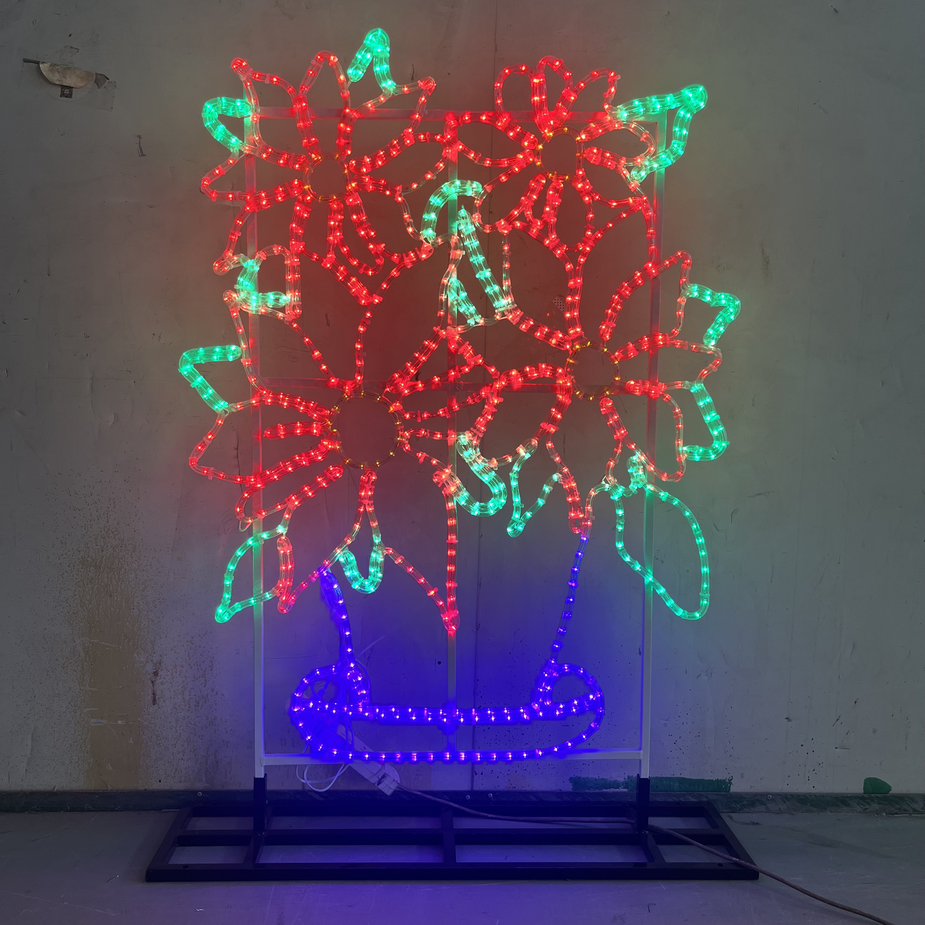 2D Custom large  Flower pot Holiday Christmas Ramadan  Outdoor waterproof landscape decoration  led motif light