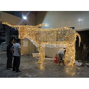 3D LED Christmas Warm white  Reindeer  String  Deer Street   Adornment Lights  Motif Light