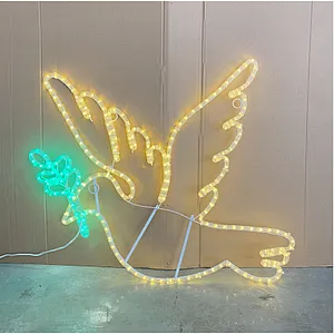 2D  pigeon led rope lights iron /aluminum frame outdoor motif  for Christmas decoration IP65 waterproof steady lights