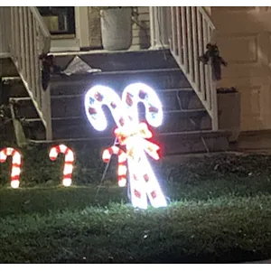 Can hang or stand 2D LED Candy Cane with Bow motif outdoor  rope light motif lights with timer for Christmas for US supermarket