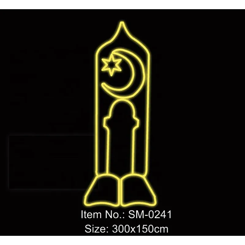 2D  Ramadan  The  Moon and candles Outdoor waterproof landscape decoration  led motif light