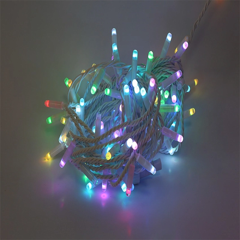 RGB Transparent PVC wire  Garland Outdoor Waterproof Holiday String For Christmas wedding decoration fairy LED light