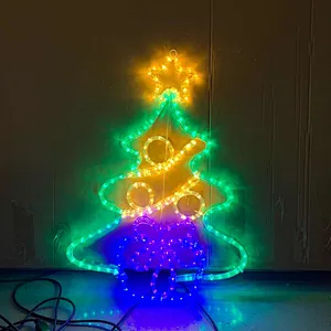 1M customizable IP65 2D hanging  luminous Christmas tree LED motif light plaza mall indoor and outdoor landscape decoration