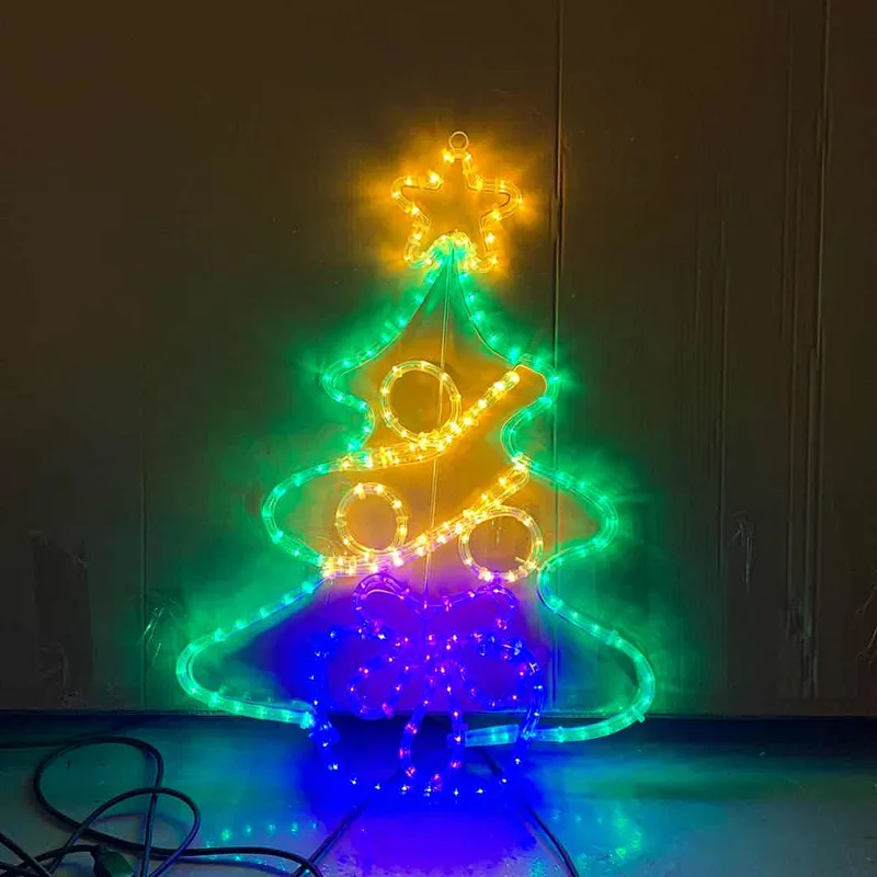 1M customizable IP65 2D hanging  luminous Christmas tree LED motif light plaza mall indoor and outdoor landscape decoration