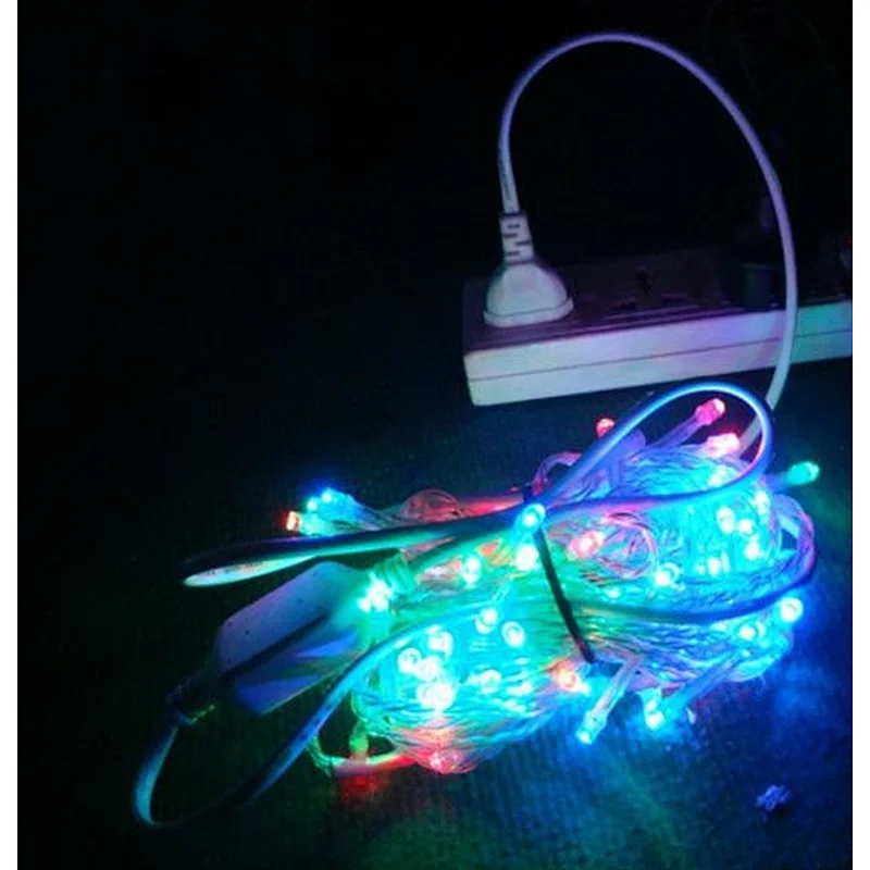 Flashing blue  LED String Lights 10M 220V 110V Christmas Xmas Wedding Party Decorations Garland Lighting Christmas light