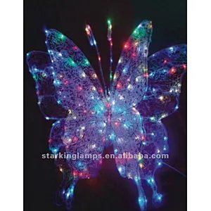 3D Aluminum Simulation luminous  Butterfly ornament Decoration wholesale Led  rope  motif Light