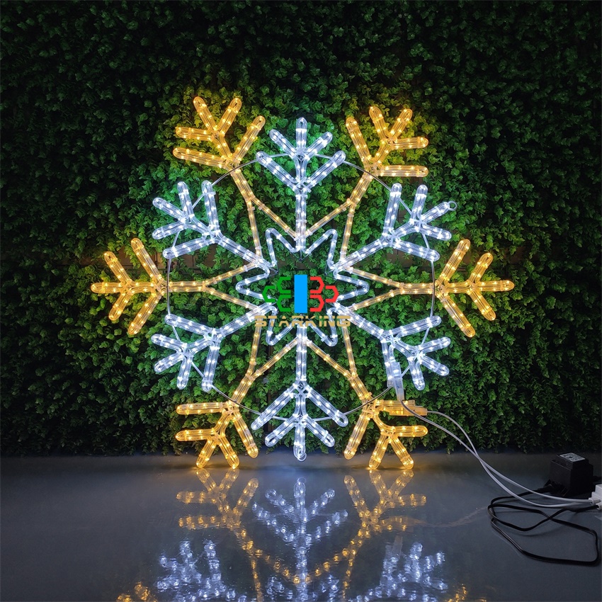 New design 8 Functional effects street motif decor Outdoor Led Snowflake Christmas Lights