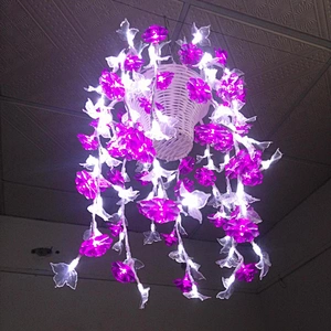 Indoor hanging basket potted flower simulation luminous decoration led motif light