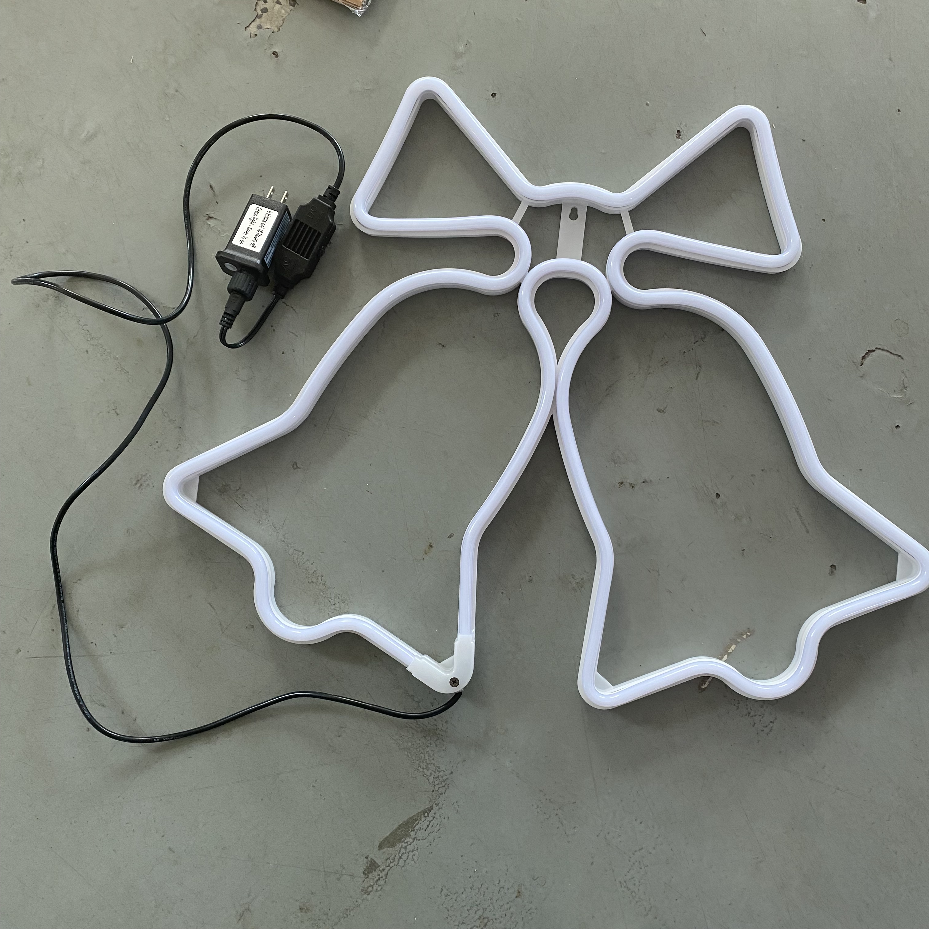 RGWW color changing 2D led NEON light IP65 hanging double bell  motif lights with timer for north-American market