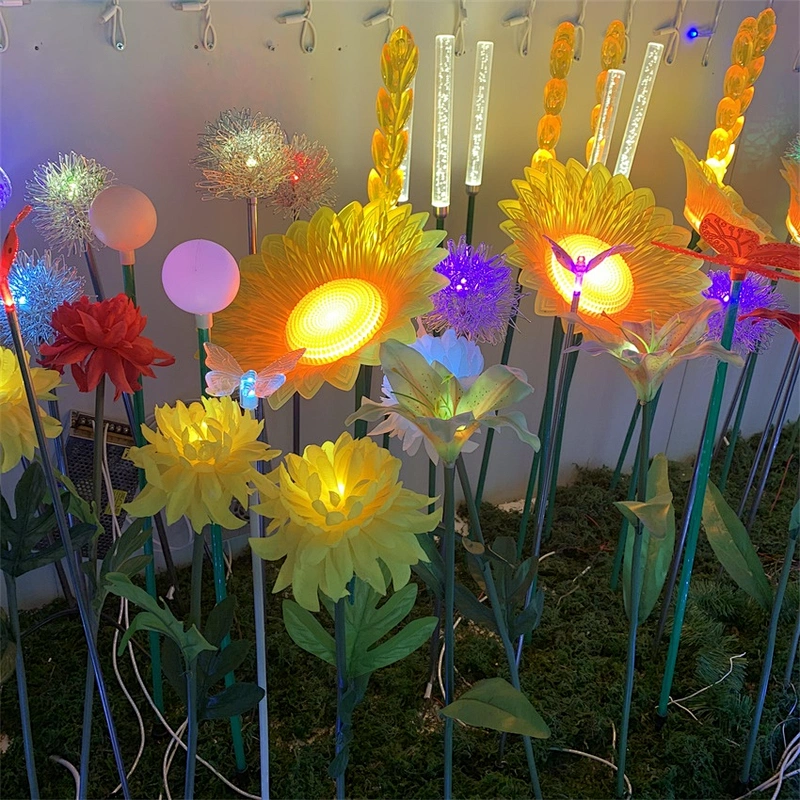 The Artificial  tulip Garden courtyard landscape home pathway decoration waterproof  wholesale led flower  lights