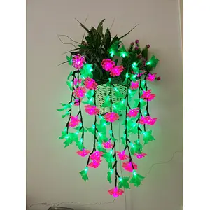 Indoor vase potted hanging basket  flower simulation luminous decoration led motif light