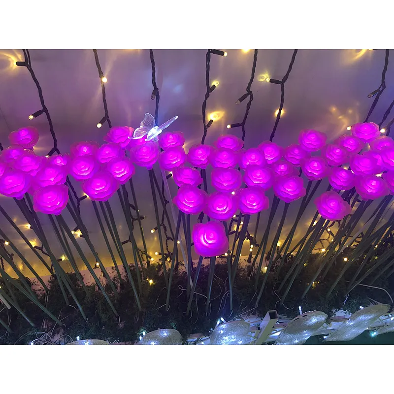 Starking artificial 2023 new item 12v Acrylic rose flowers event and wedding decoration IP 65 outdoor RGB DMX controlled with IC