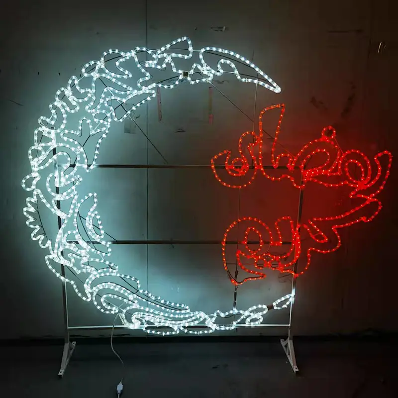 Meniscus with stars eid crescent  Ramadan  The  Moon    Outdoor waterproof landscape decoration  led motif light