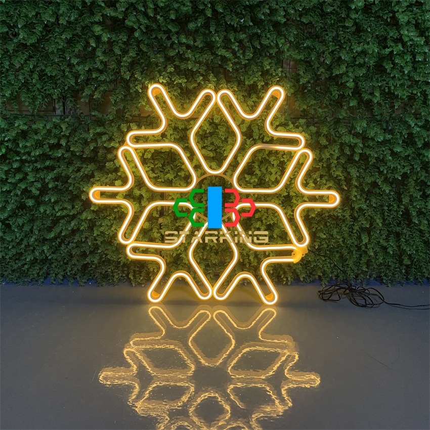 IP65 Flexible Neon Motif Light 60*60CM Snowflake Meteor Light for outdoor decoration