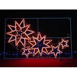 Outdoor christmas festival pole decoration santa star gift box rope 2d 3d street led motif light